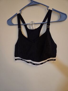 Bravado Black Nursing Bra with White Logo Tag